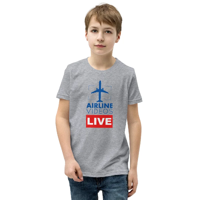 AIRLINE VIDEOS LIVE (BLUE) Youth Short Sleeve T-Shirt