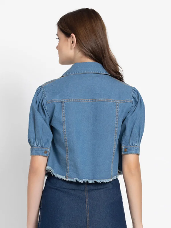 Denim Crop Shirt