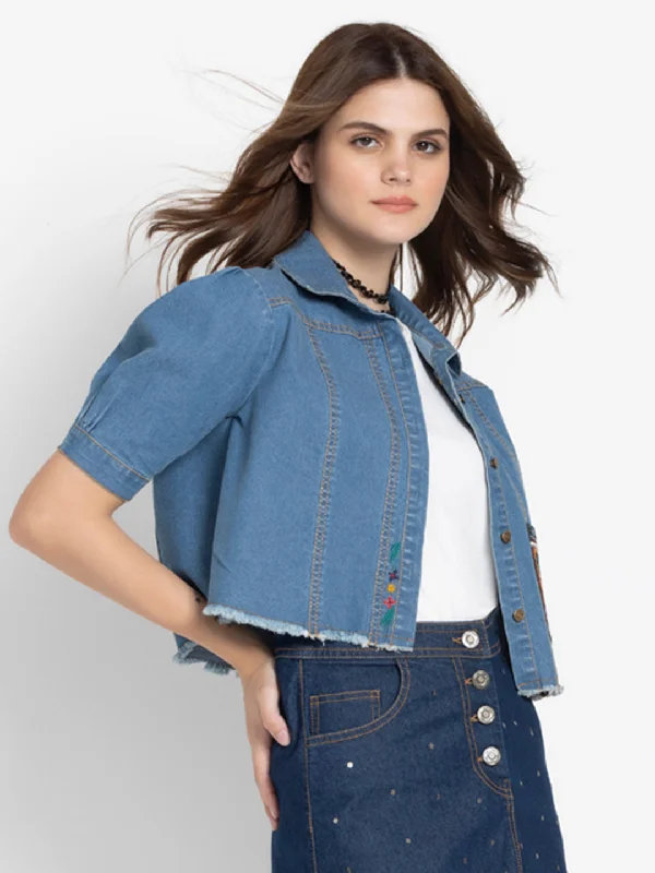 Denim Crop Shirt