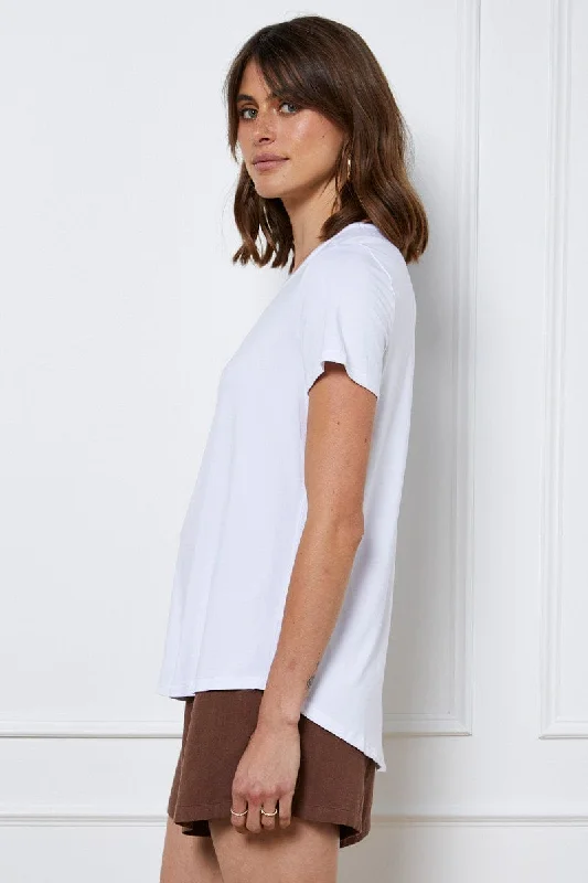 White T Shirt Short Sleeve