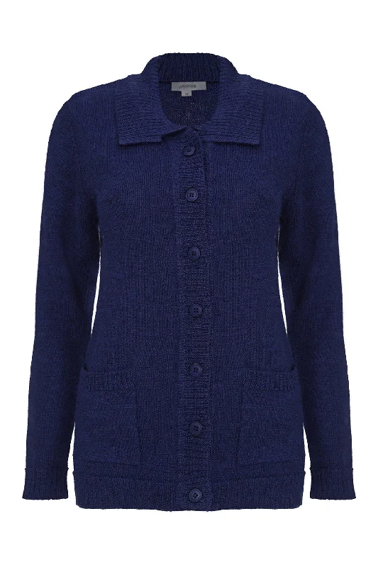 100% Wool Cardigan | INDIGO MARLE | 9011ZR