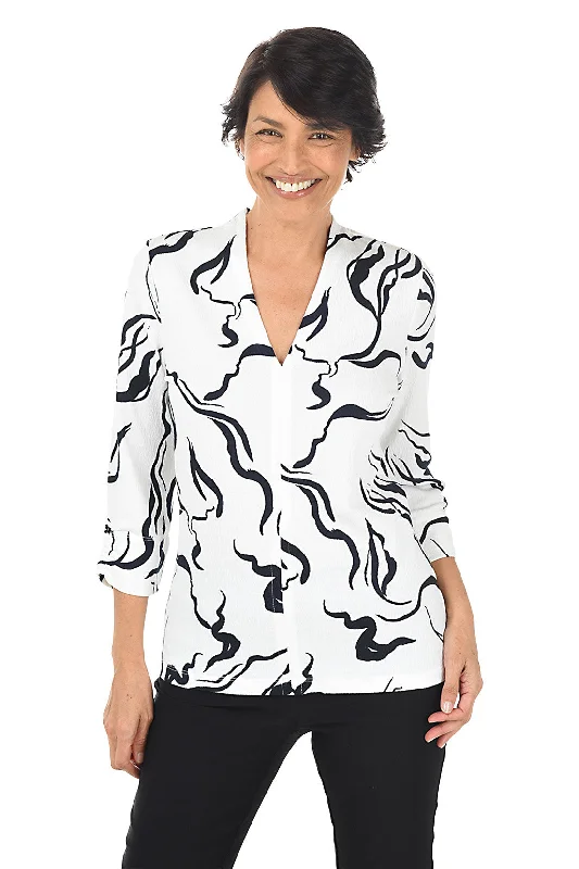 Squiggle V-Neck Top