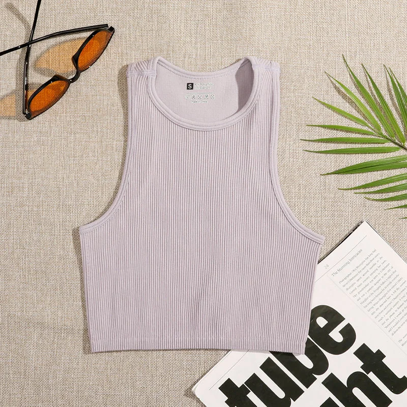 FashionSierra - Solid Basic Seamless Streetwear Tank Tops