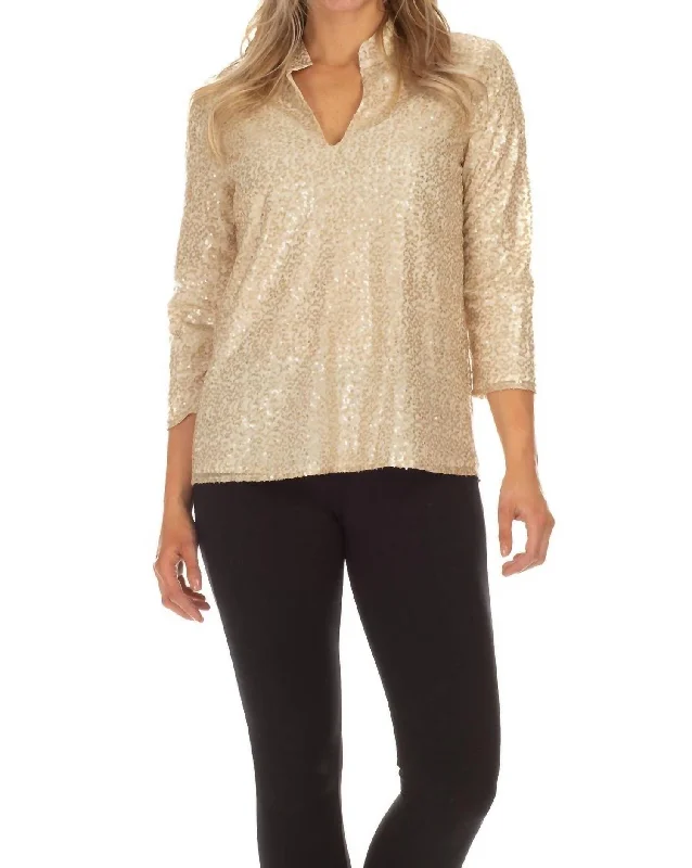 Claudia Tunic In Gold Sequins