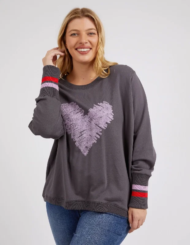 Elm Sadie Heart Crew Washed Black