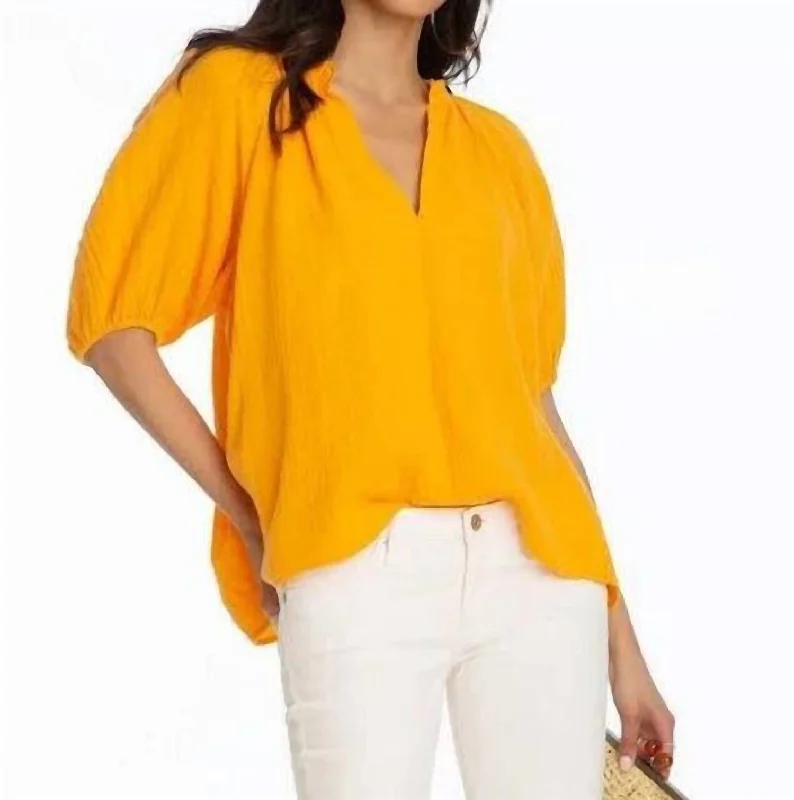 Gauze Top In Nectarine