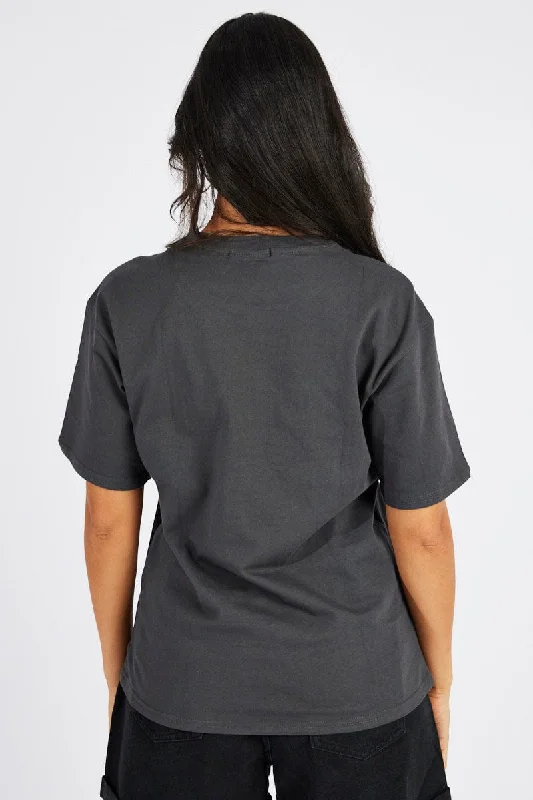 Grey Graphic Tee Short Sleeve