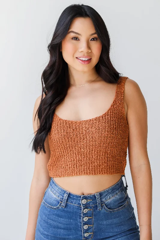 FINAL SALE - Hype Me Up Knit Cropped Tank