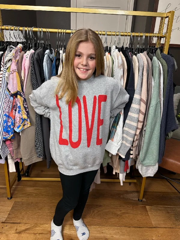 LOVE Mommy + Little Crewneck Sweatshirt - Grey