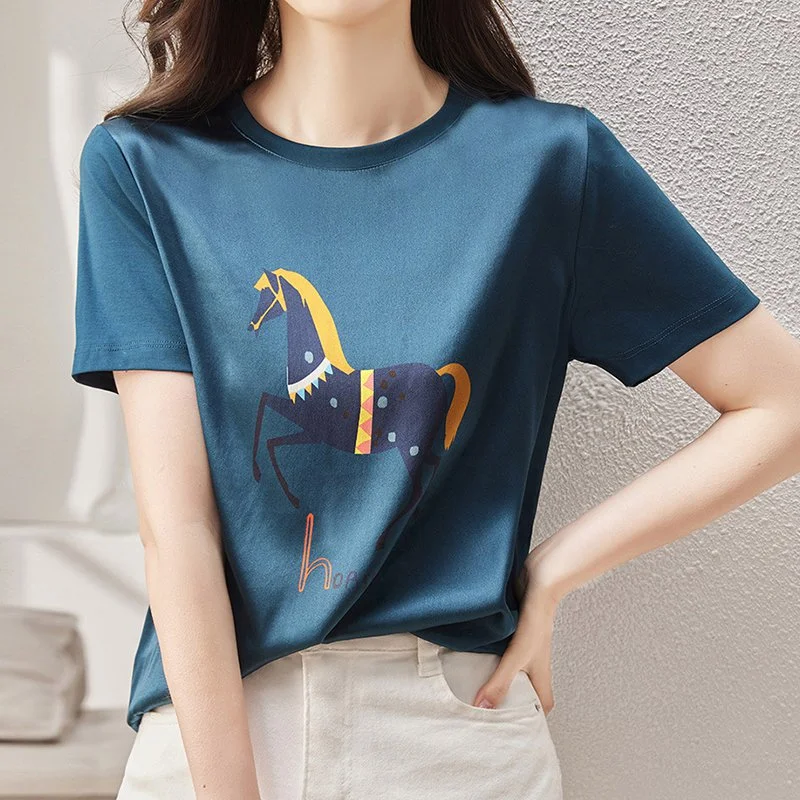 Peacock Shift Cartoon Casual Shirts & Tops