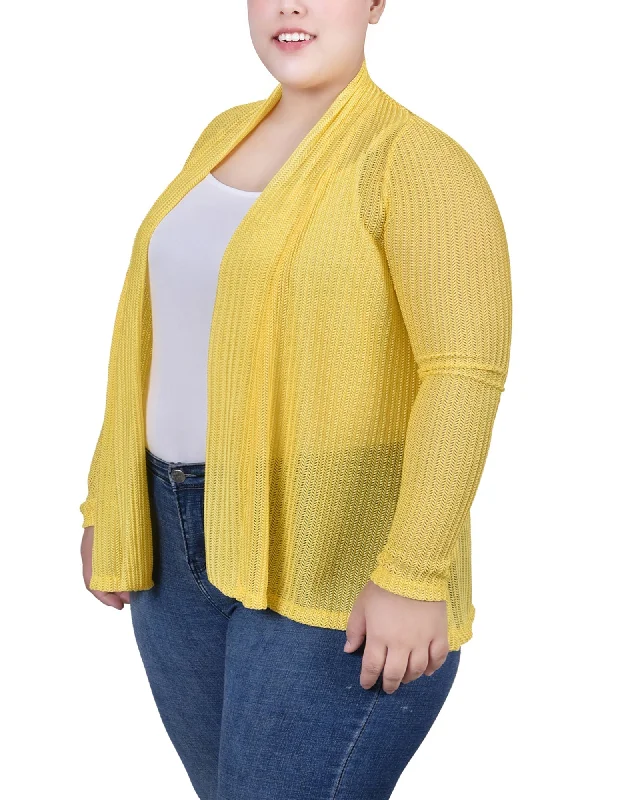 Plus Size Open Knit Cardigan