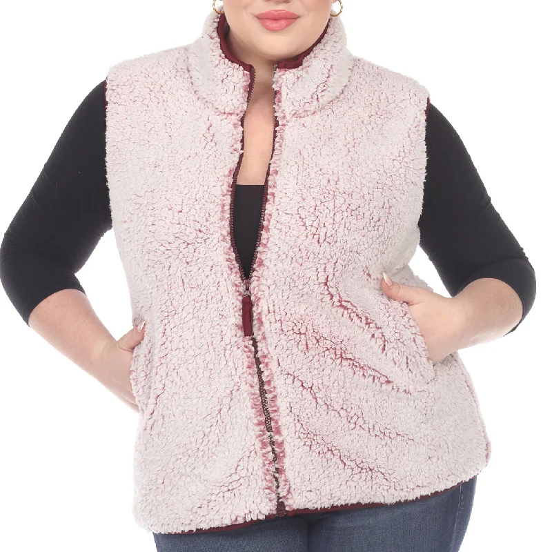 Plus Size Zip Up Sherpa vest