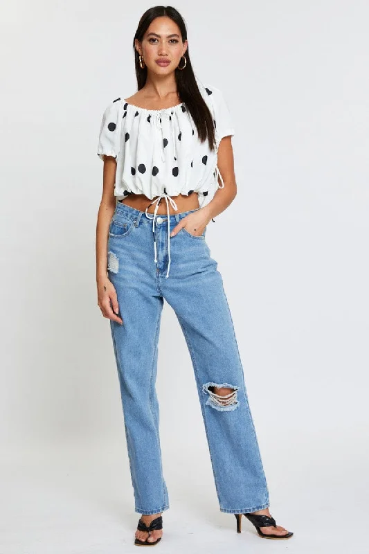 Polka Dot Crop Top