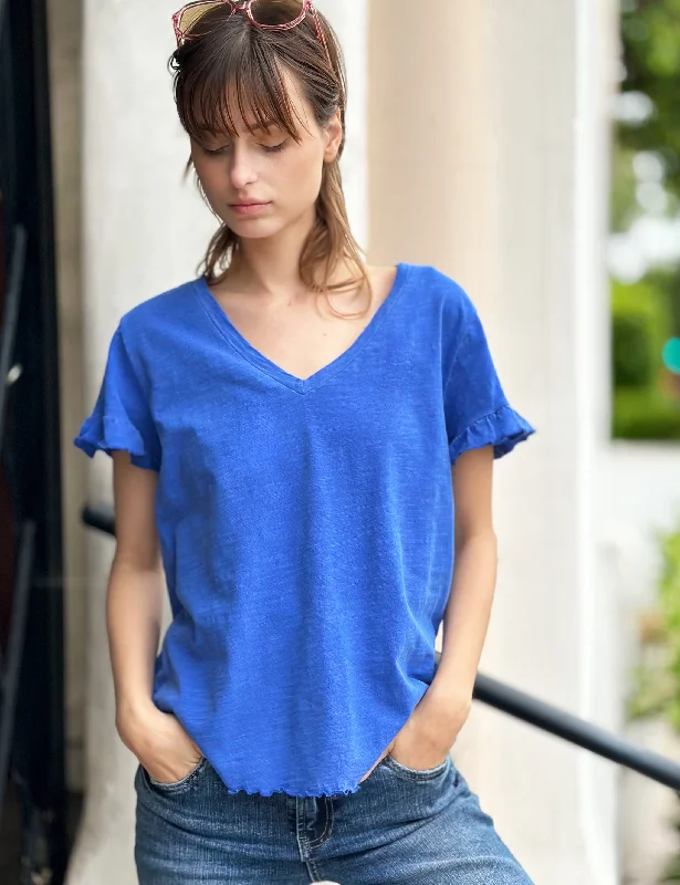 Ruffle V-Neck Tee