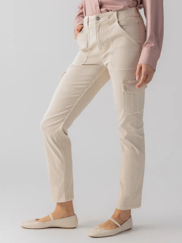 Sculpted Hayden Standard Rise Cargo Pant Toasted Almond