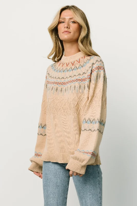 Anders Knit Sweater | Tan Multi