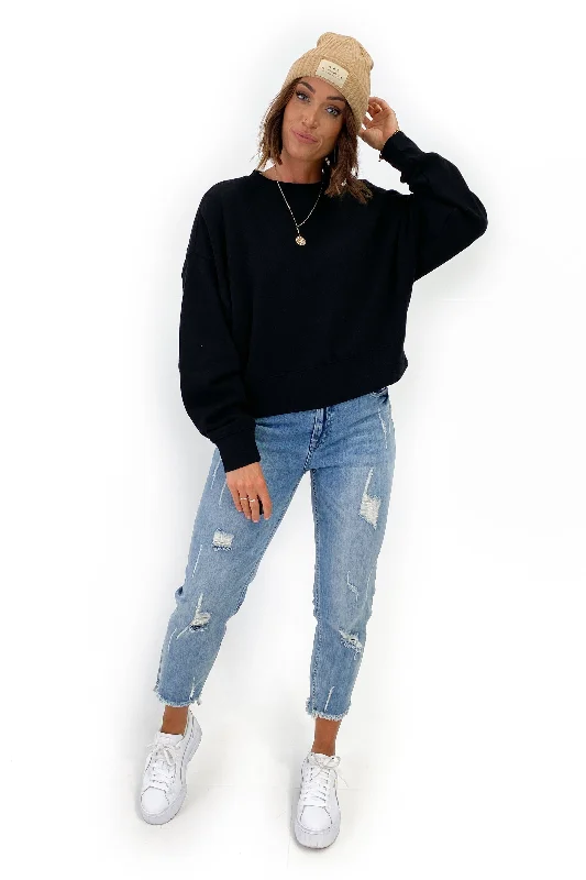 AS Colour Oversized Crew Black