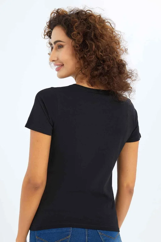 Black Short Sleeve Crew Neck T-Shirt