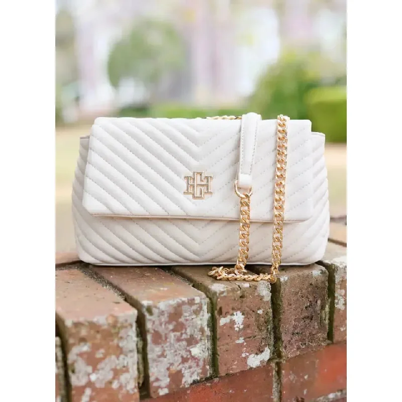 Caroline Hill Leigh Quilted Crossbody - Cream