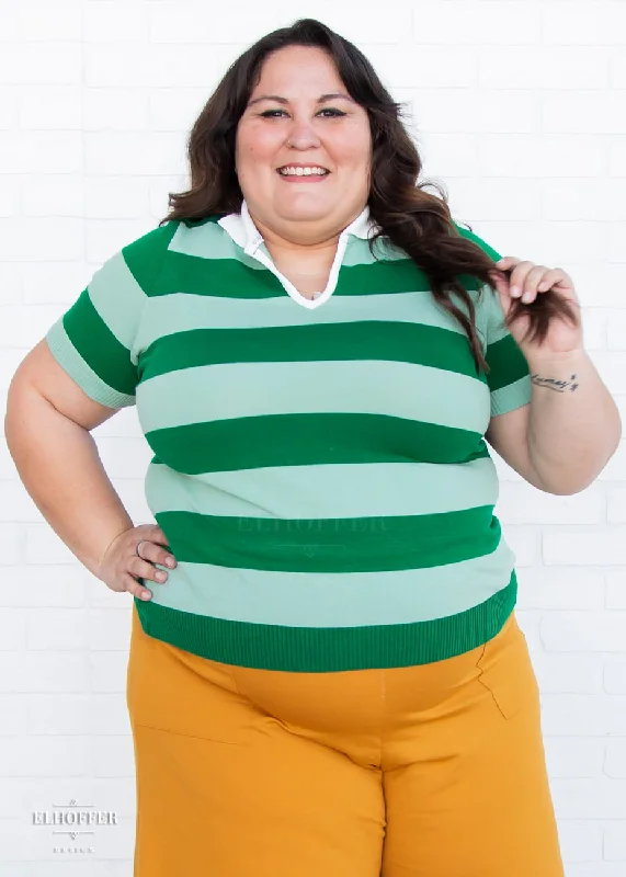 Detective Green Striped Top