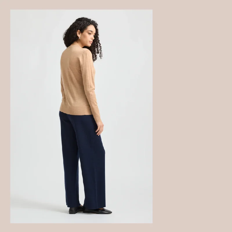 Fine Merino Crew - Cashew