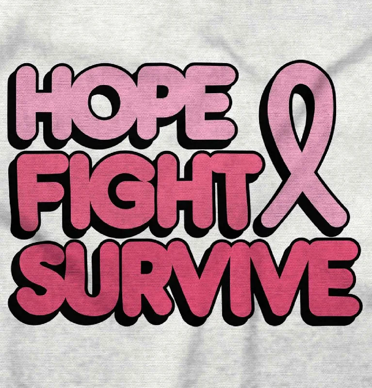 Hope Fight Survive BCA Junior Fit V-Neck T Shirt