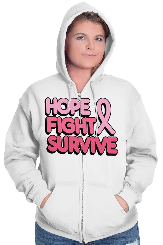 Hope Fight Survive BCA Zip Hoodie