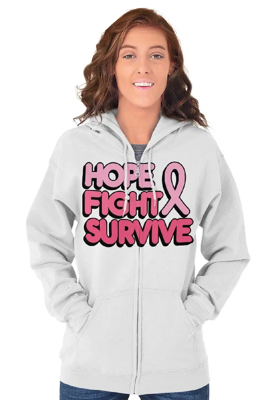 Hope Fight Survive BCA Zip Hoodie