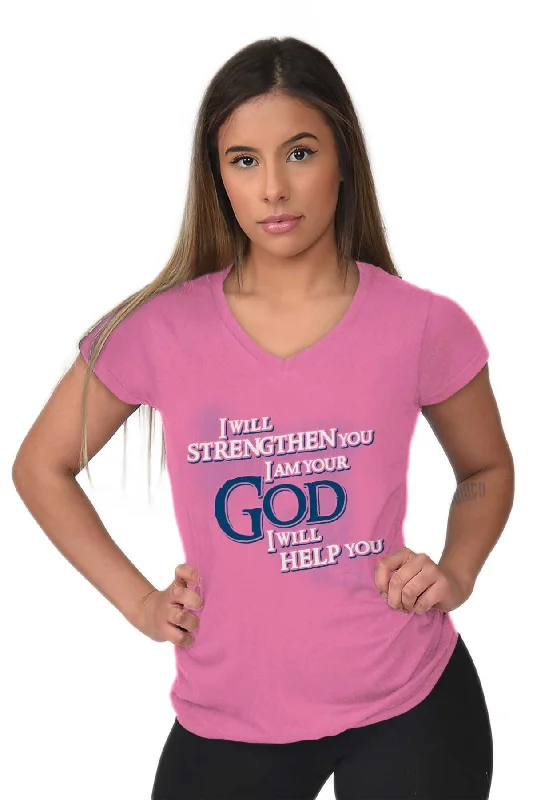 I Am Your God Junior Fit V-Neck T-Shirt