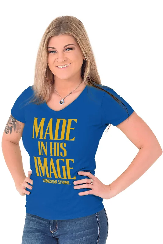 In his Image Junior Fit V-Neck T-Shirt