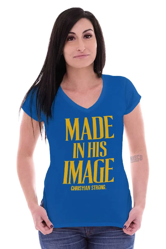 In his Image Junior Fit V-Neck T-Shirt