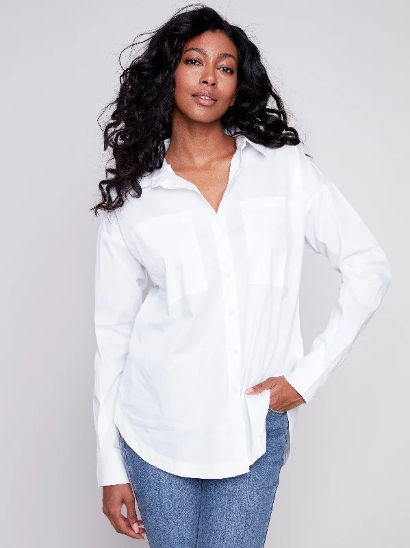 Loose Poplin Shirt - White