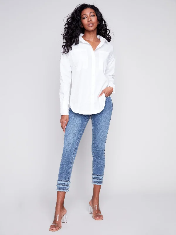 Loose Poplin Shirt - White