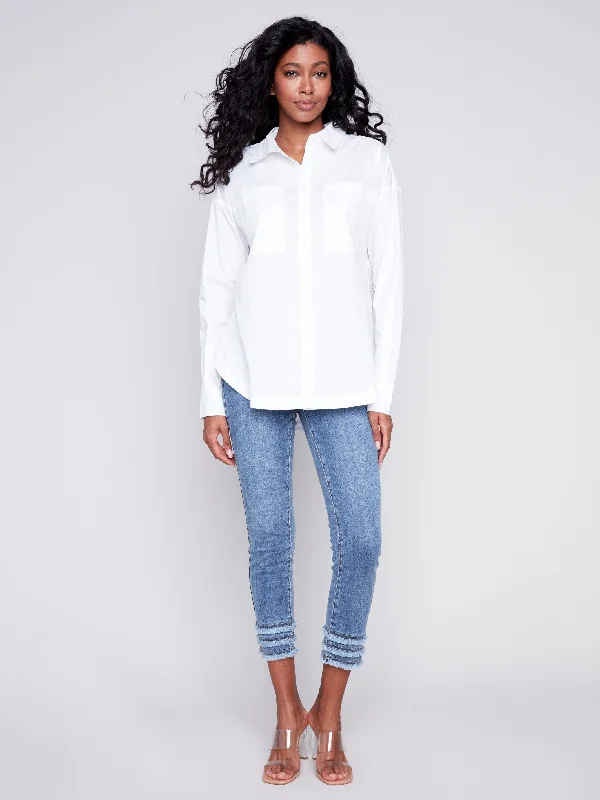 Loose Poplin Shirt - White