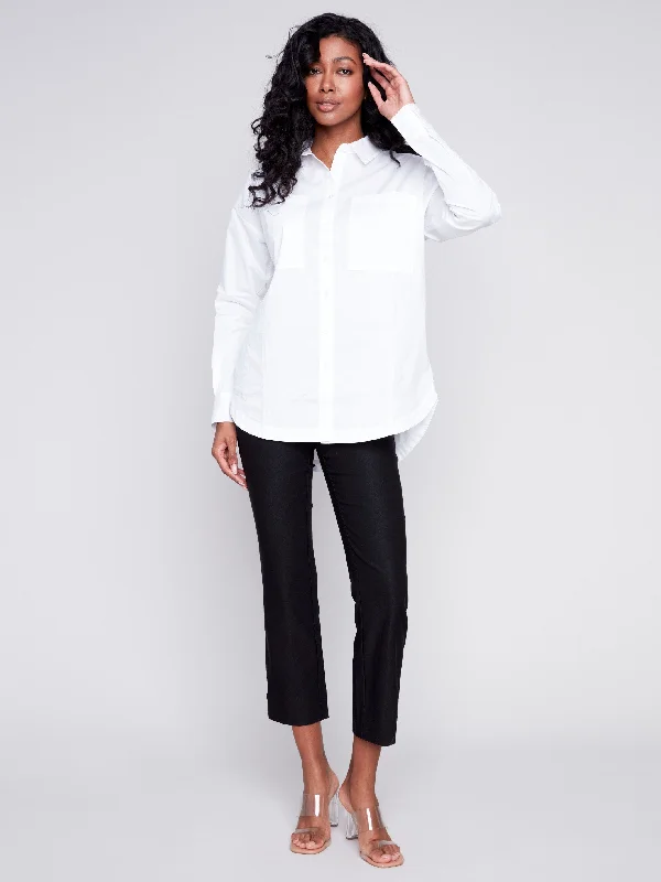 Loose Poplin Shirt - White