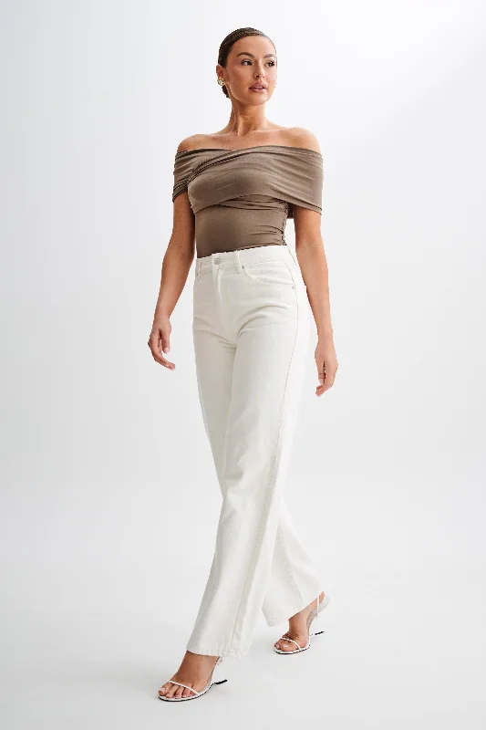 Lourdes Slinky Off Shoulder Top - Coco