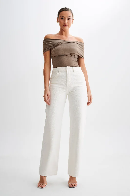 Lourdes Slinky Off Shoulder Top - Coco