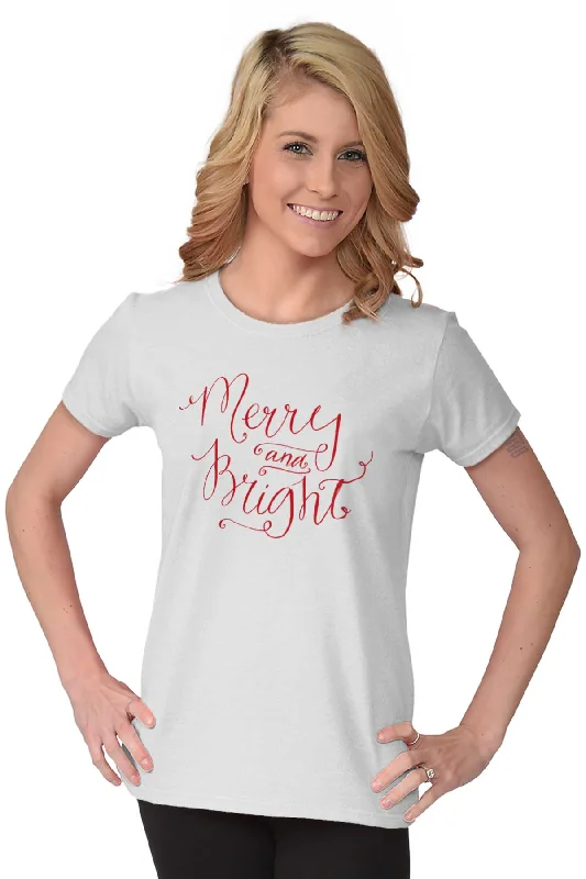 Merry & Bright Ladies T Shirt