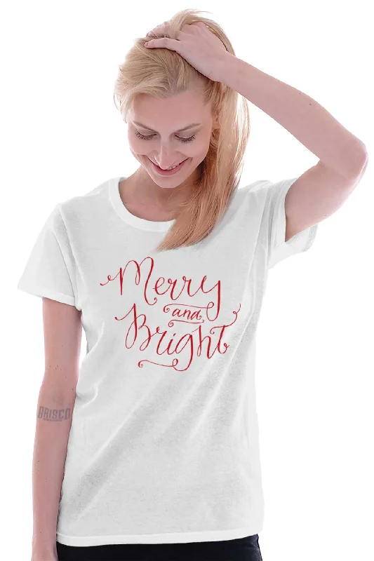 Merry & Bright Ladies T Shirt