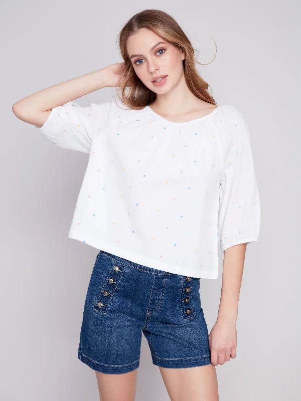 Off-The-Shoulder Cotton Blouse - Riviera