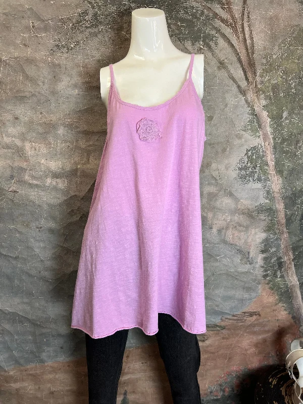 RE-10 Raw Edges Lace Cami Tank-Purple/Pink