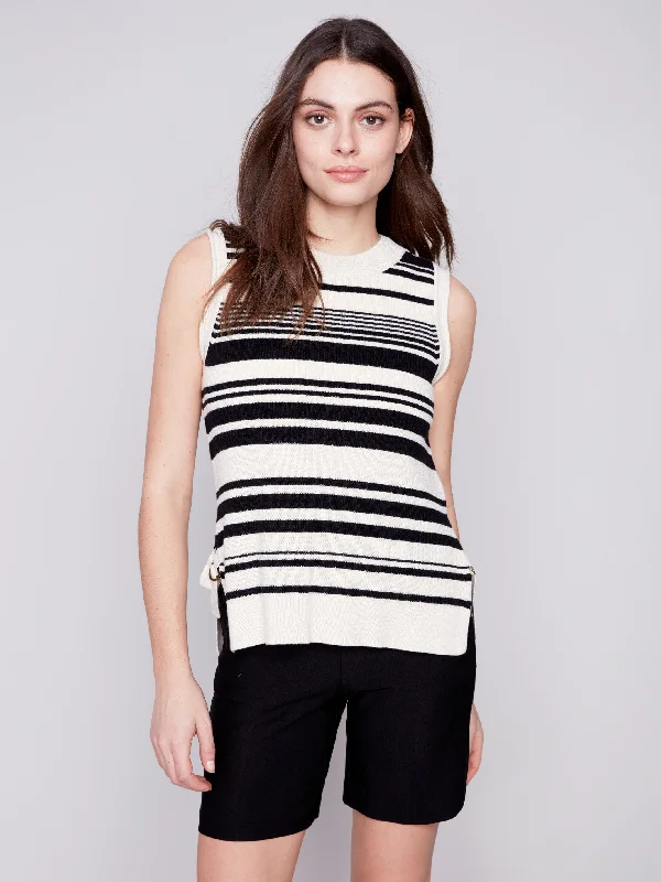 Striped Sweater Vest - Pepper