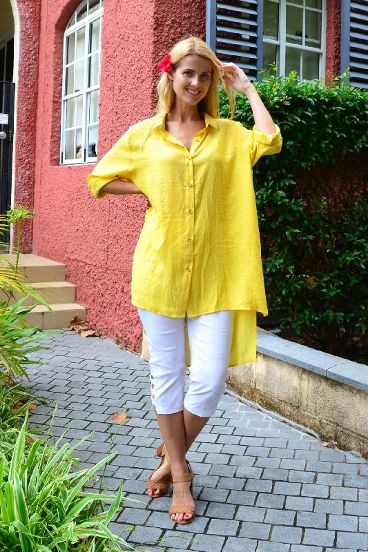 Sunflower Yellow Relaxed Tunic Shirt