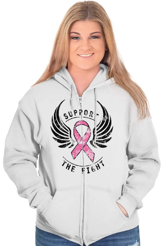 Breast Cancer Awareness Zip Hoodie