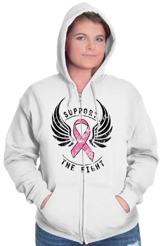 Breast Cancer Awareness Zip Hoodie