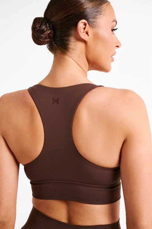 Thea Racerback Crop Top - Dark Chocolate