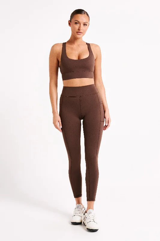 Thea Racerback Crop Top - Dark Chocolate