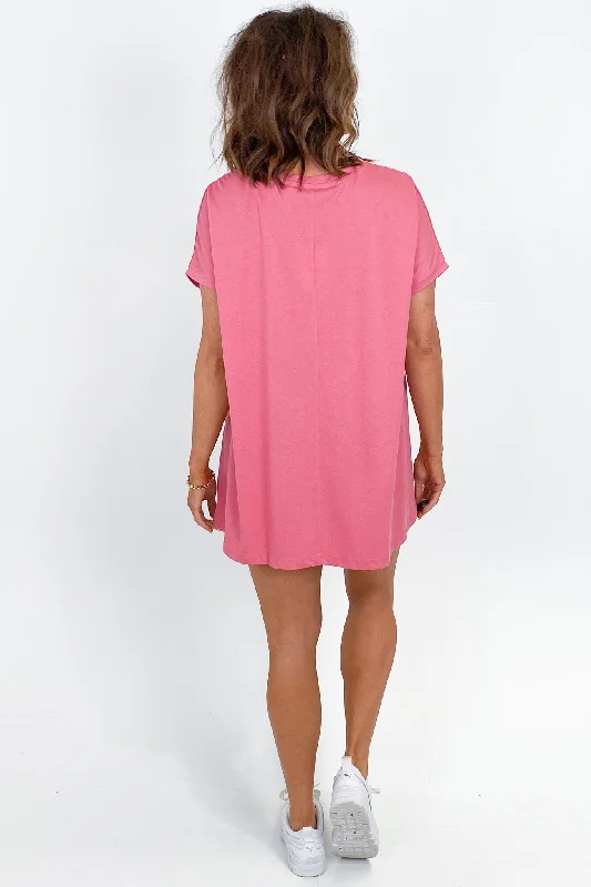 Tirelli Longline Crewneck Tee Blush Pink