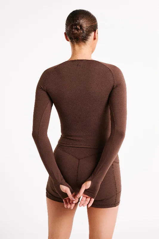 Venus Long Sleeve Top - Dark Chocolate